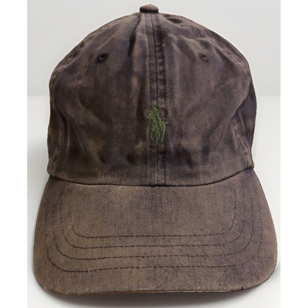 Vintage 90s Polo Ralph Lauren Hat Navy Green Pony Made Taiwan Strapback Cap